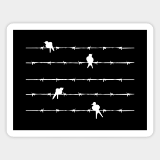 White Birds on Wire Magnet